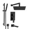 Matte Black Tub and Shower Faucet Set with Handheld, Rain Shower Head